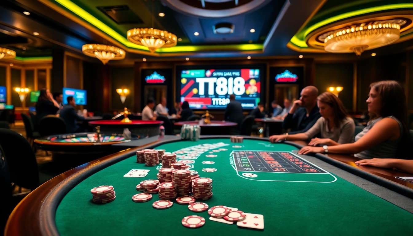 Experience thrilling gameplay at tt88 with luxurious poker tables and exciting casino vibes.