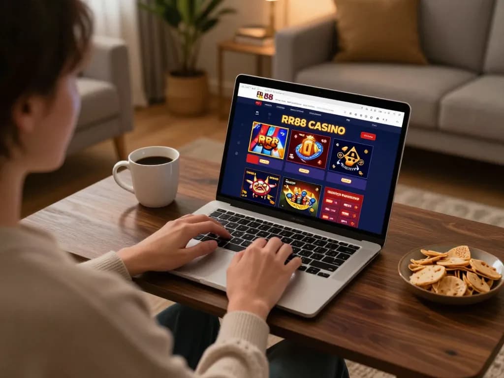 Engaging gameplay on RR88 online casino platform from the comfort of home, showcasing diverse game options