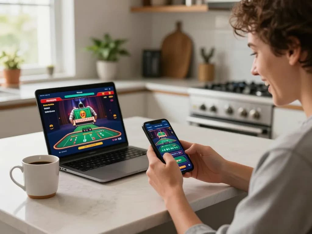 cloud-africa user engaging in mobile casino gaming with excitement and strategic focus