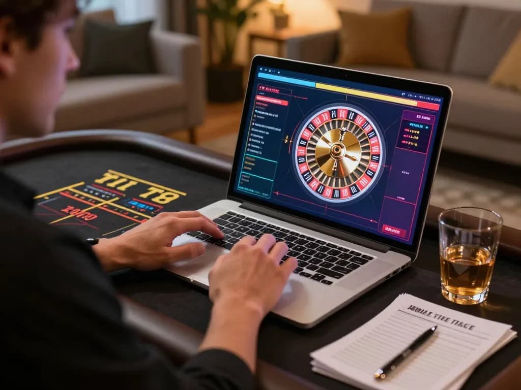 A player enjoying live dealer games at KK55 online casino, showcasing engaging gameplay in a cozy setting