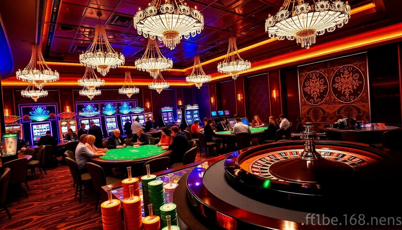 Experience thrilling gameplay at https://f168.news/ with vibrant casino tables and engaging slot machines.
