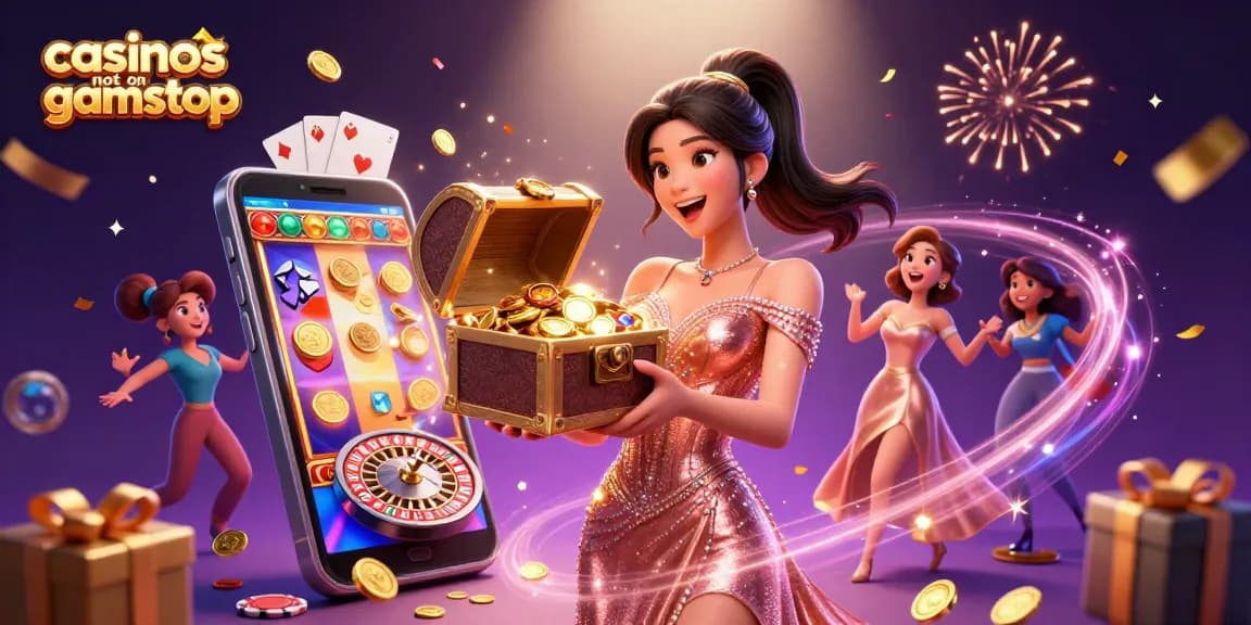 Celebrate wins at casinos not on gamstop with a treasure trove of gems and vibrant casino elements.
