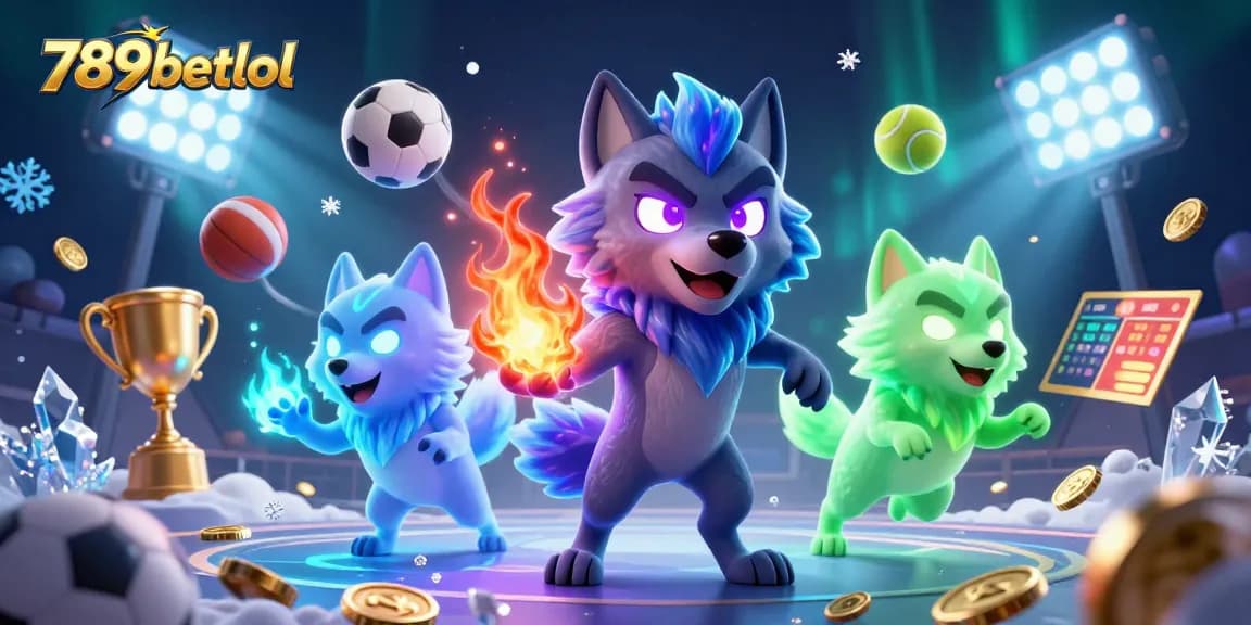 Engage with thrilling bets at 789betlol featuring dynamic ghostly wolves amidst vibrant gambling elements.