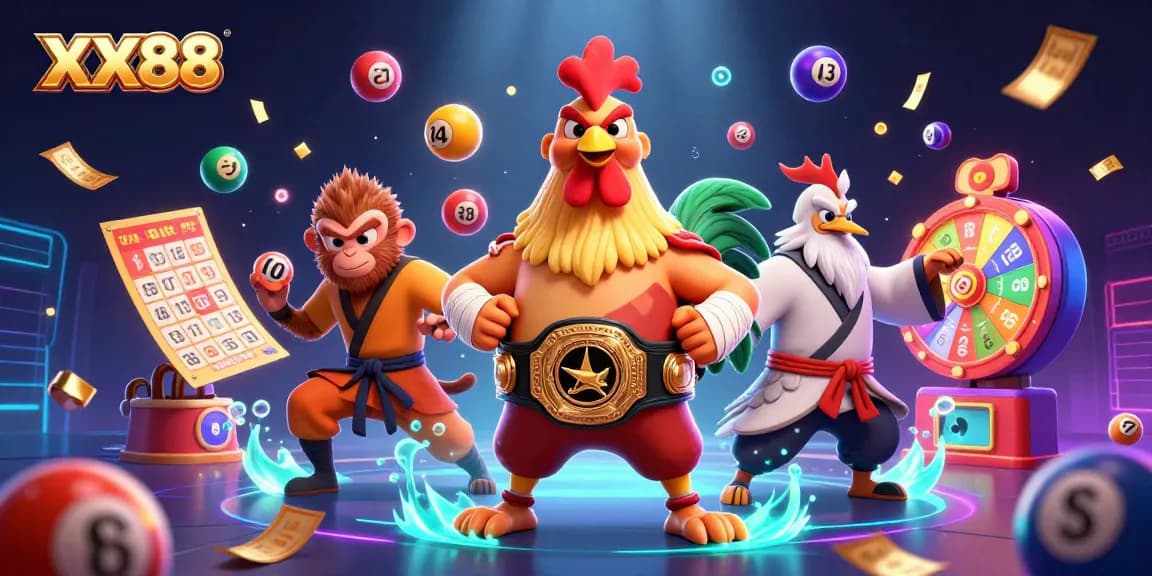 Engage in thrilling gameplay at XX88, featuring vibrant lottery elements and dynamic characters.