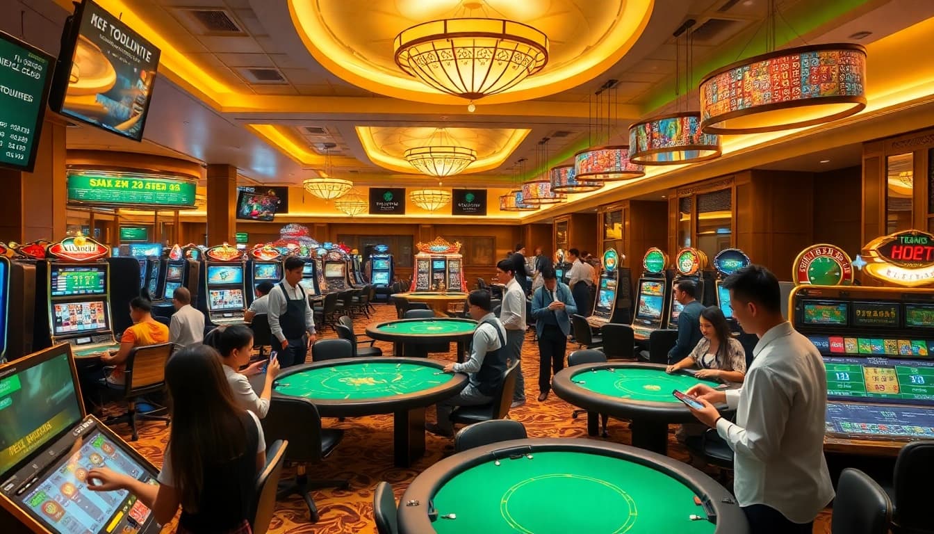 Engaging online casino scene at tk88win.live with vibrant gaming options and friendly atmosphere.