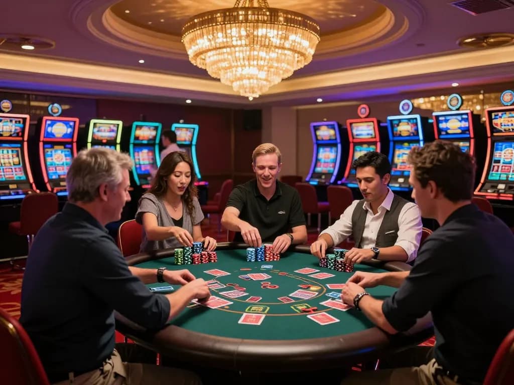 DA88 players engaging in an exhilarating blackjack game with vibrant atmosphere and luxurious details.