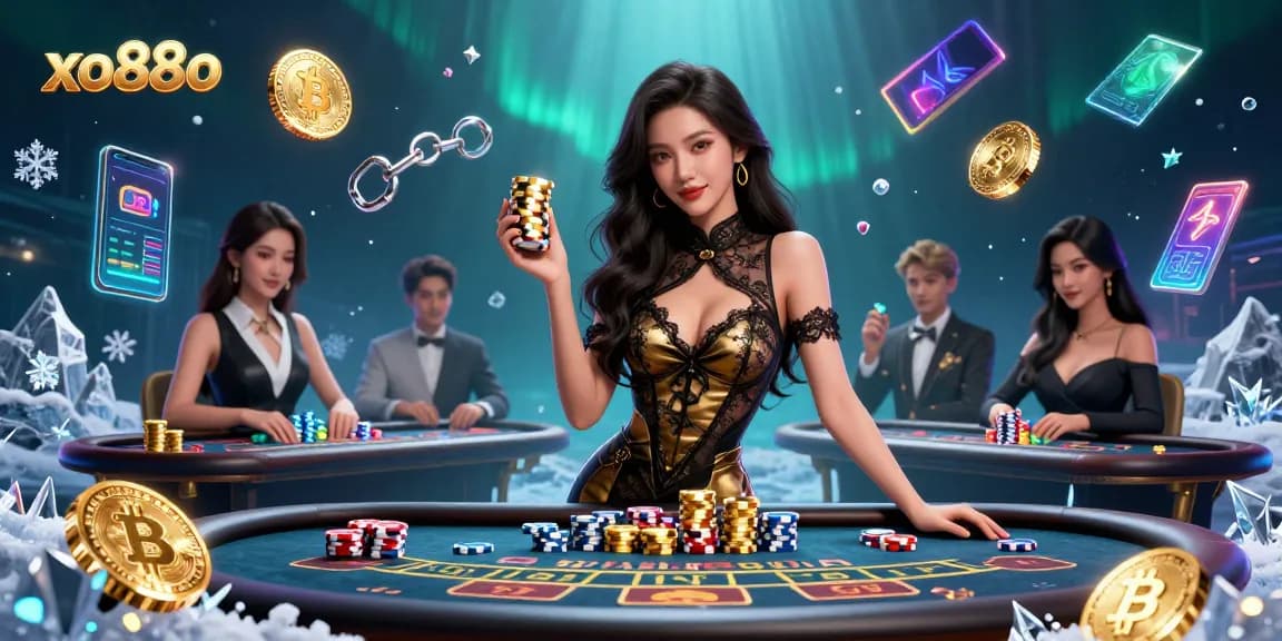 Experience luxury gaming with xo88o's vibrant casino atmosphere and high-value chips.