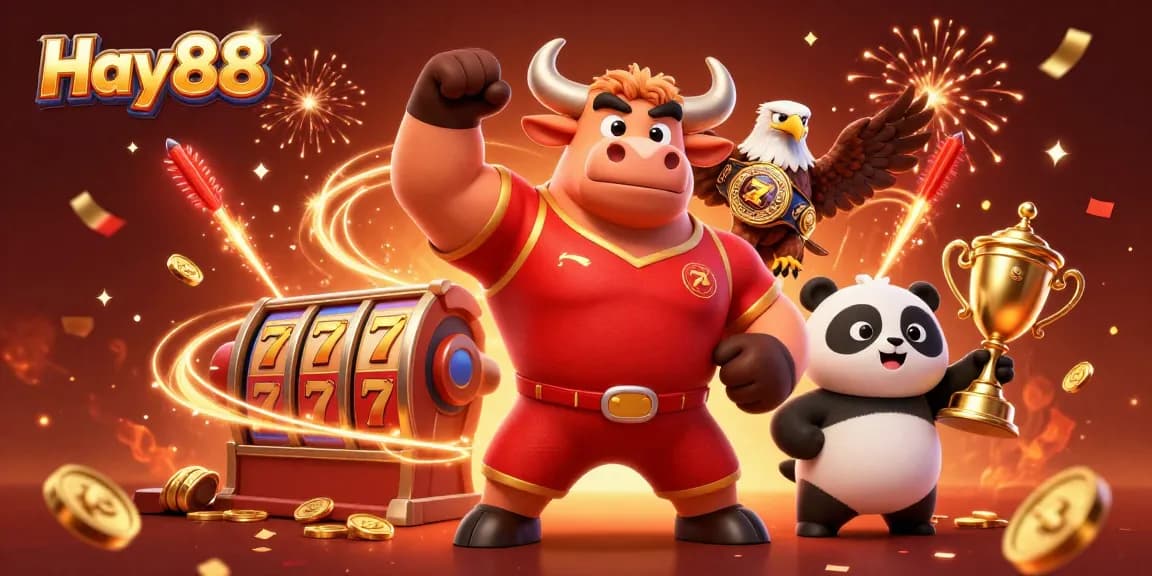 Experience thrilling payouts at Hay88 with a vibrant slot-themed casino scene.