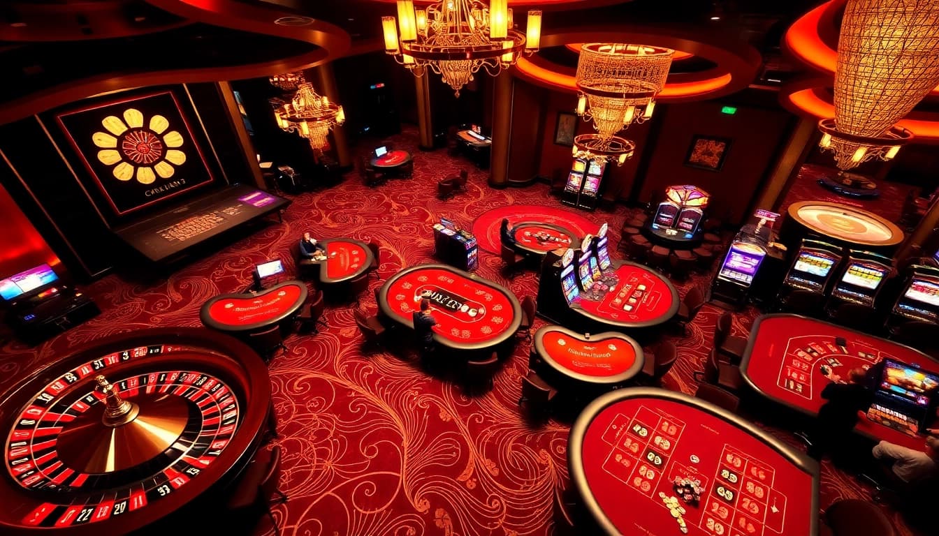 Experience the thrill of gaming at https://winvn.wiki with vibrant casino visuals including roulette and poker.