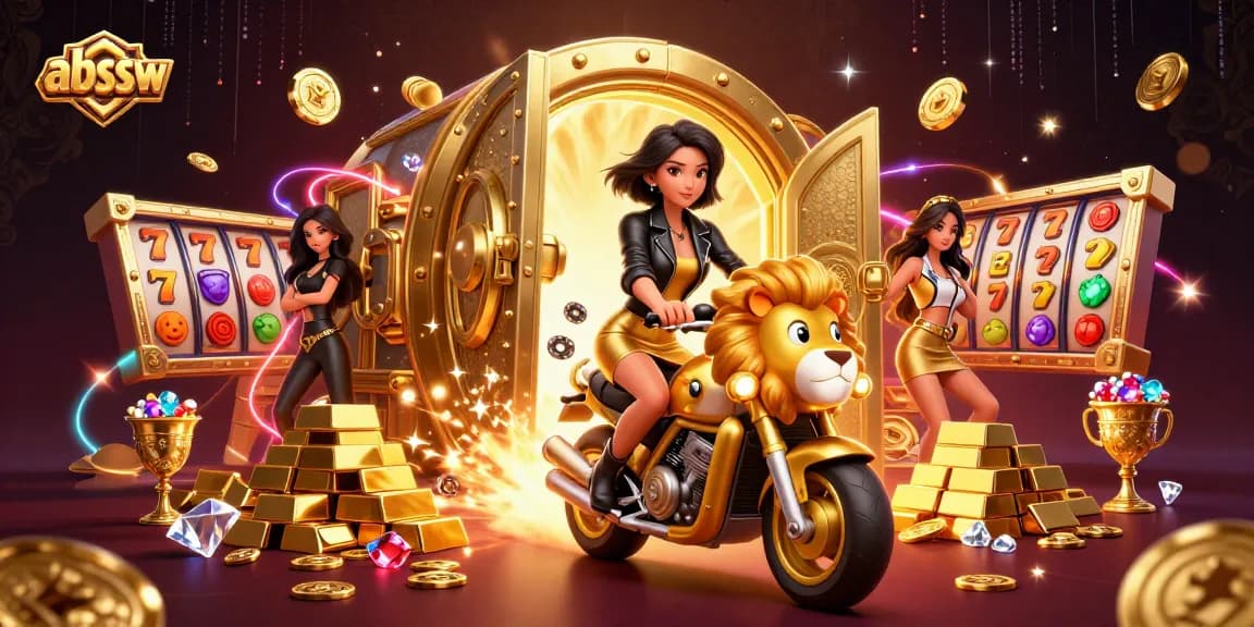 Experience the thrill of winning at abssw with this vibrant, dynamic casino scene illustration.