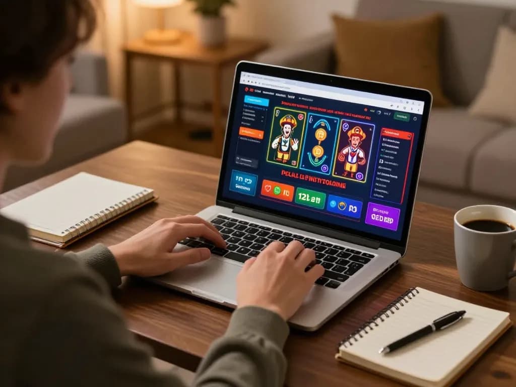 A person engaging in online betting on the 12bet link, showcasing a modern home setup with gaming interface.