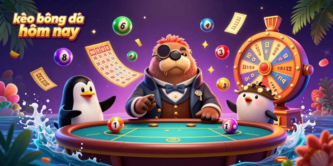 Engage with kèo bóng đá hôm nay in a vibrant, playful underwater casino scene filled with colorful elements.