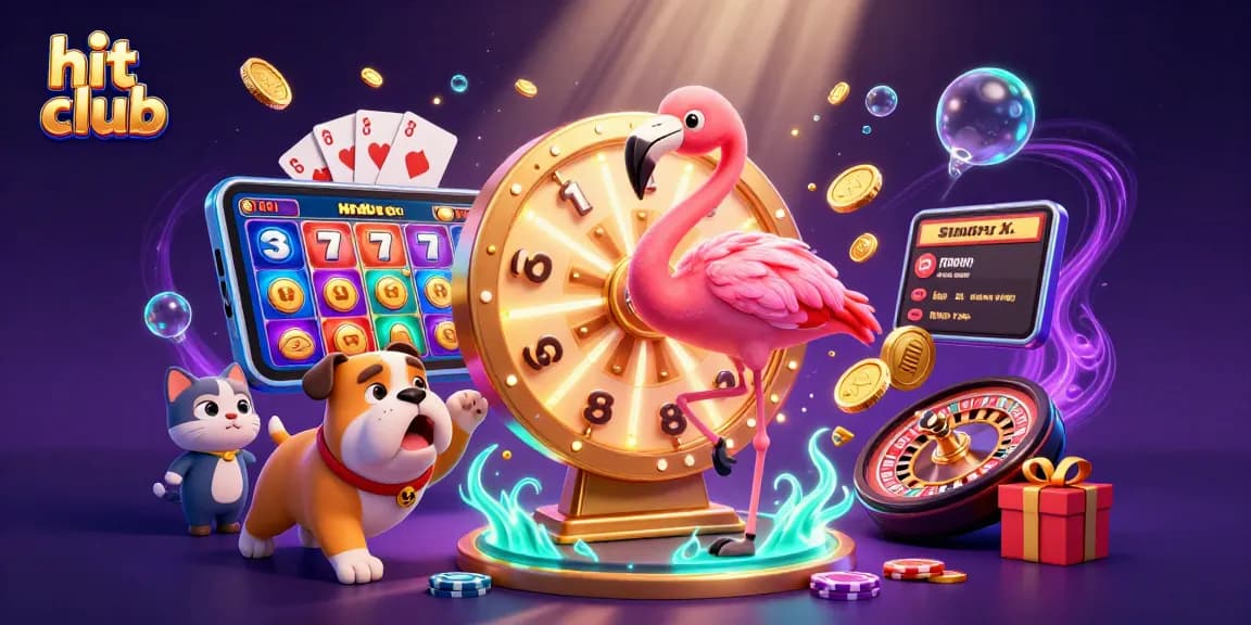 Experience thrilling wins at hit club with vibrant slot games, spinning reels, and exciting prizes.