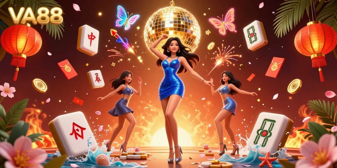 Enjoy thrilling gaming action at VA88, featuring vibrant characters and dynamic casino elements.