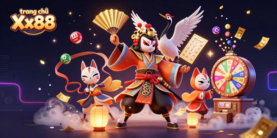 Experience thrilling gameplay with trang chủ Xx88 and vibrant lottery action in a dynamic scene.