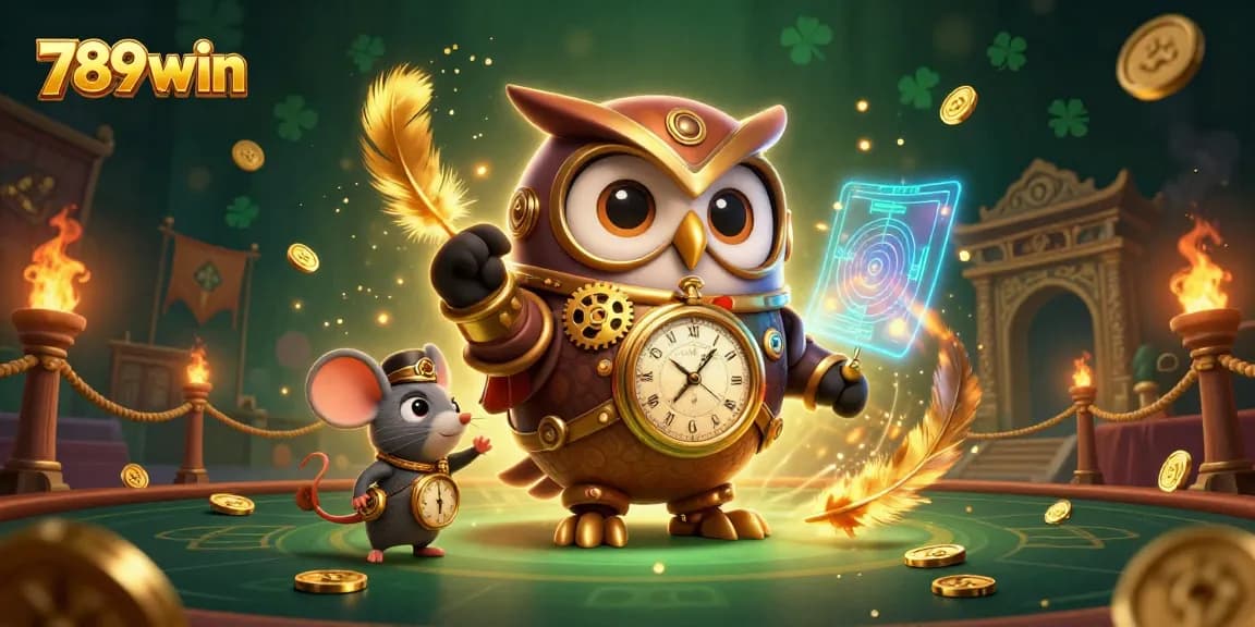 Experience thrilling wins at 789win in this vibrant 3D digital casino scene featuring animated characters.