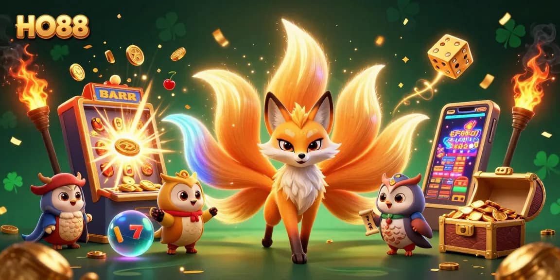 Engage with HO88's vibrant casino world through a captivating illustration of excitement and jackpots.