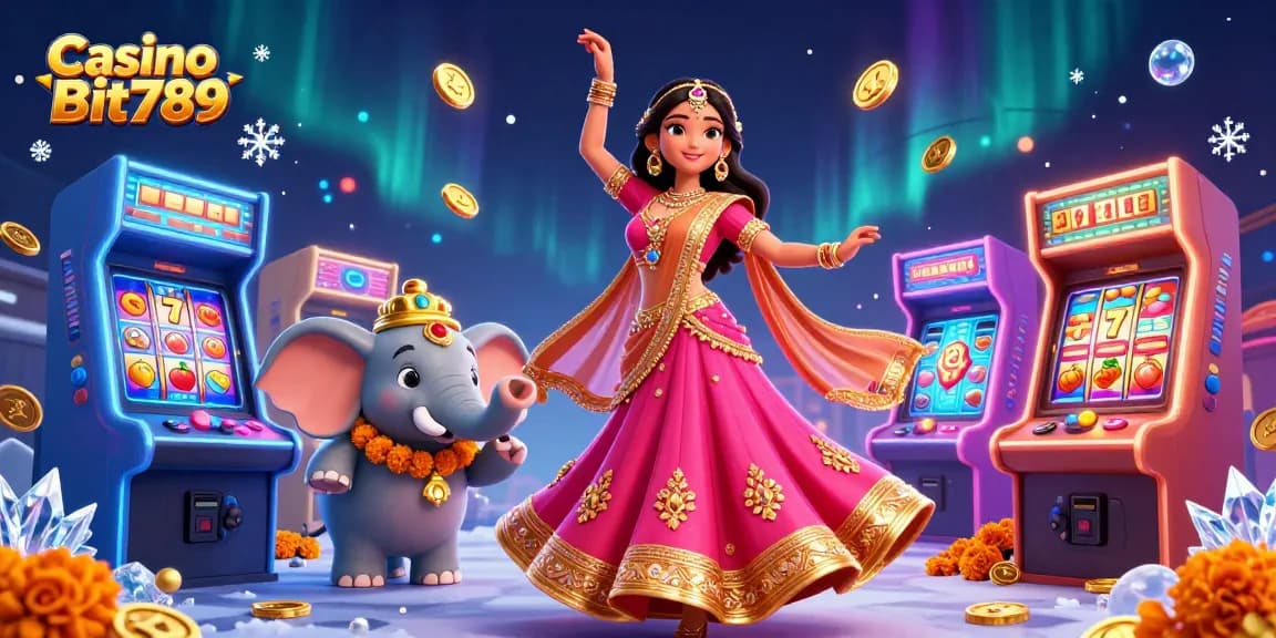 Engage in thrilling gameplay at Casino Bit789 with vibrant scenes of casino magic and fun.