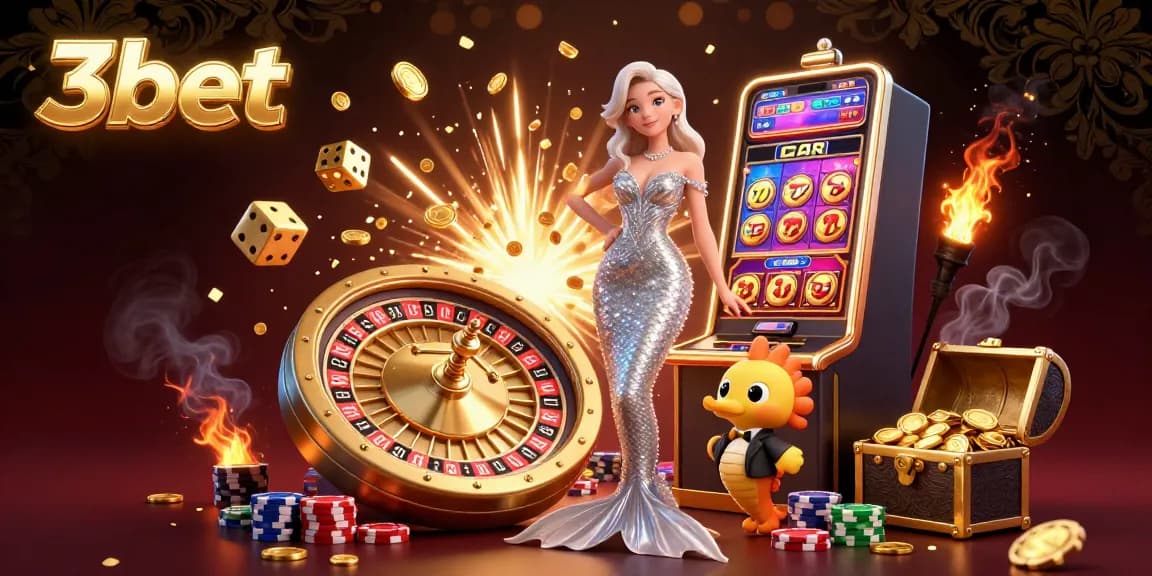 Experience the thrills of 3bet with a stunning illustration showcasing a glamorous night at the casino.