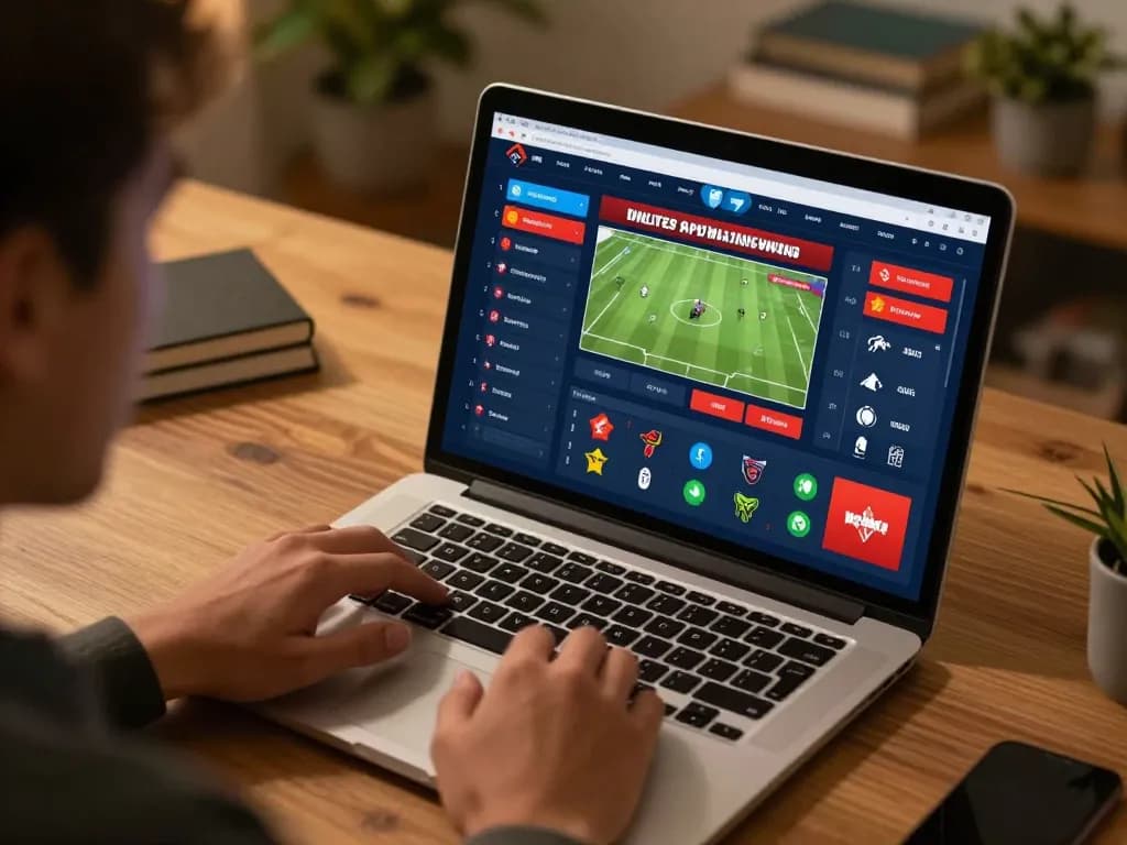 g28 player engaging in sports betting analysis with detailed statistics displayed on laptop