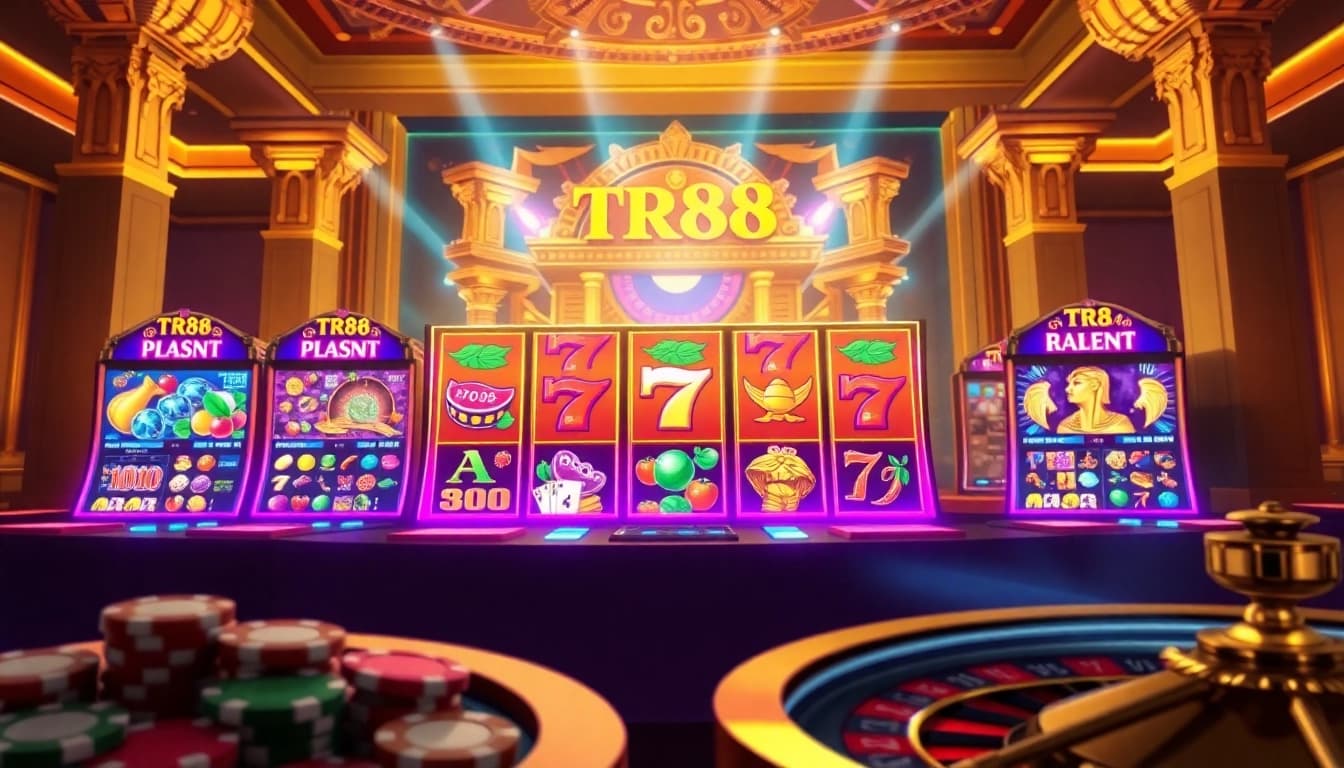 Winning big on nổ hũ TR88 with vibrant slot games and casino excitement.
