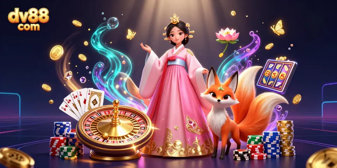 Experience the thrill of dv88 com with a captivating 3D casino scene of wealth and chance.