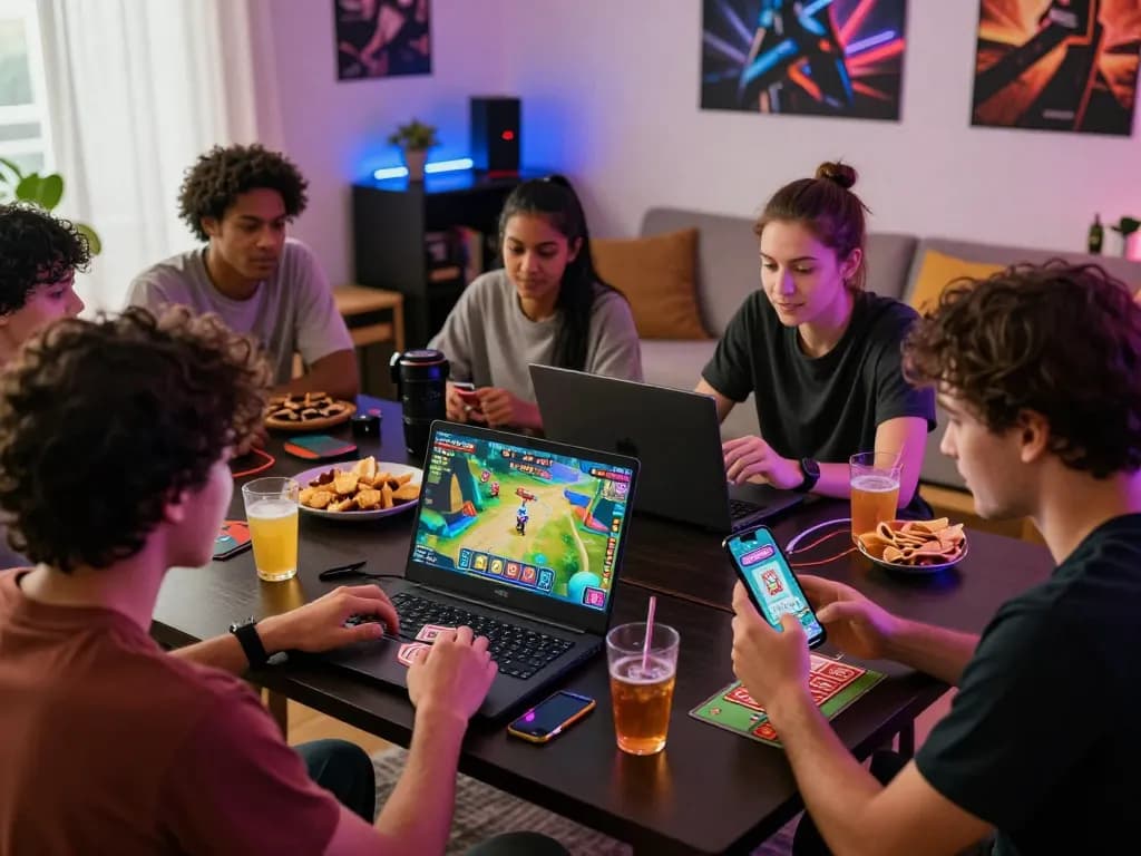 Friends enjoying Rikvip card games together in a lively gaming atmosphere.
