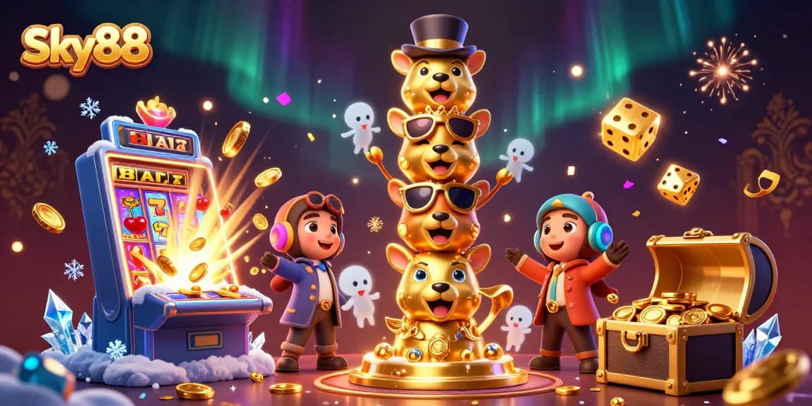 Experience thrilling gameplay at Sky88 with vibrant 3D casino elements and jackpot excitement.