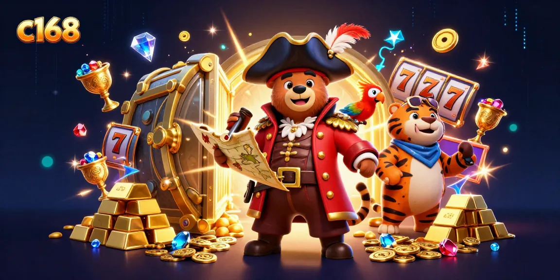 C168 invites players to experience thrilling slots with colorful characters in a vibrant casino setting.