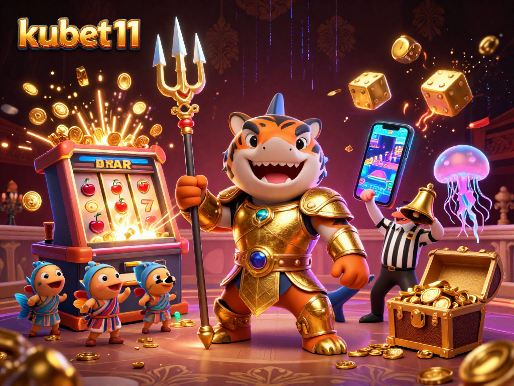 Engage in thrilling jackpots with kubet11 illustrated in a vibrant underwater casino scene.