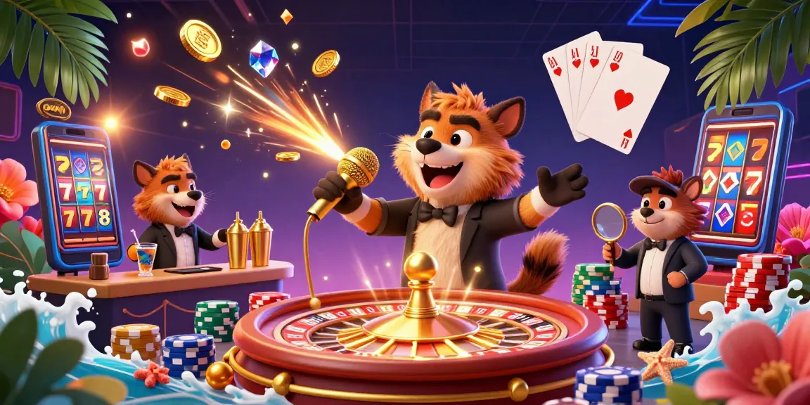 Experience laughter and fun at cwin's vibrant casino with hyenas performing and games flowing.