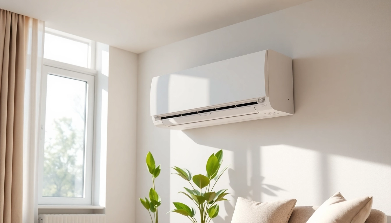 Efficient mini split ac unit mounted in a stylish room, enhancing comfort.