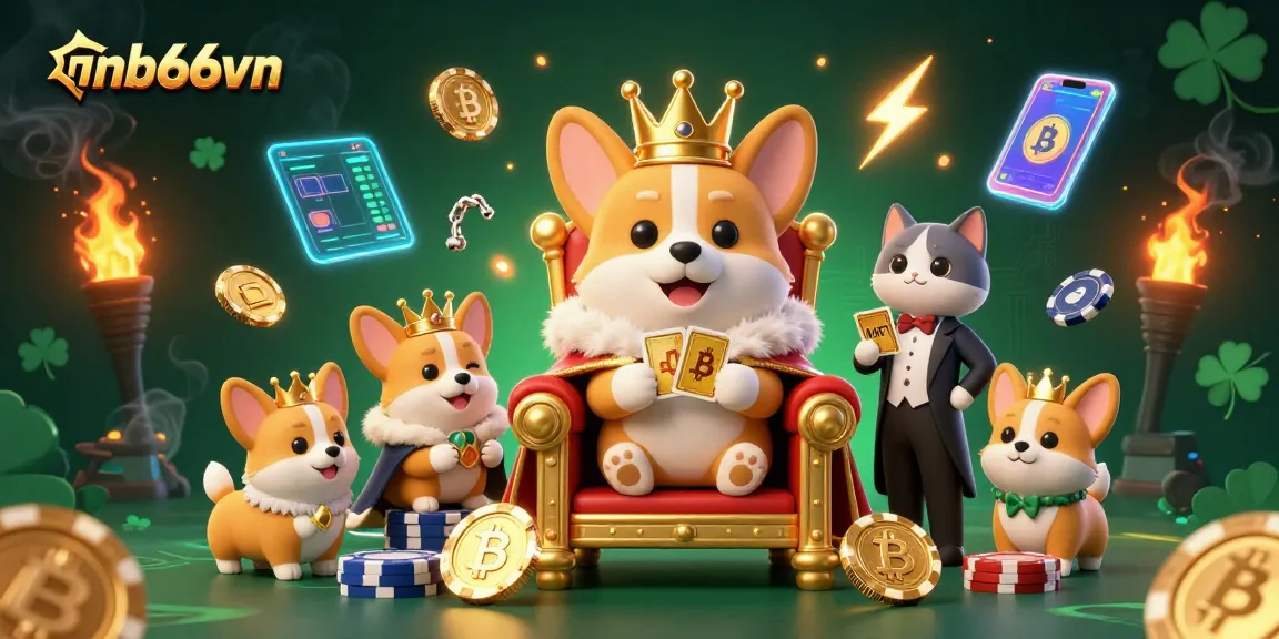 Play exciting games at mb66vn while encountering vibrant cryptocurrencies and charming characters.