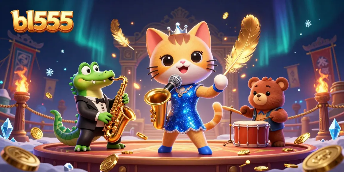 Experience vibrant gaming action at bl555 with cartoon characters in a dynamic casino scene.
