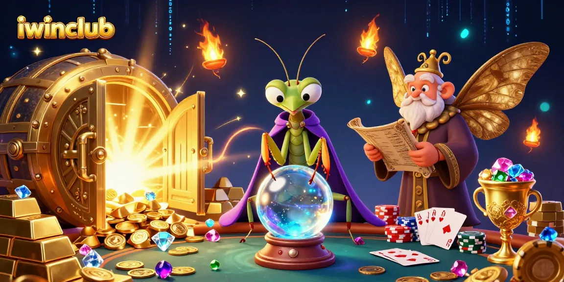 Engage with iwinclub's mystical casino adventure featuring a fortune teller and abundant treasures.