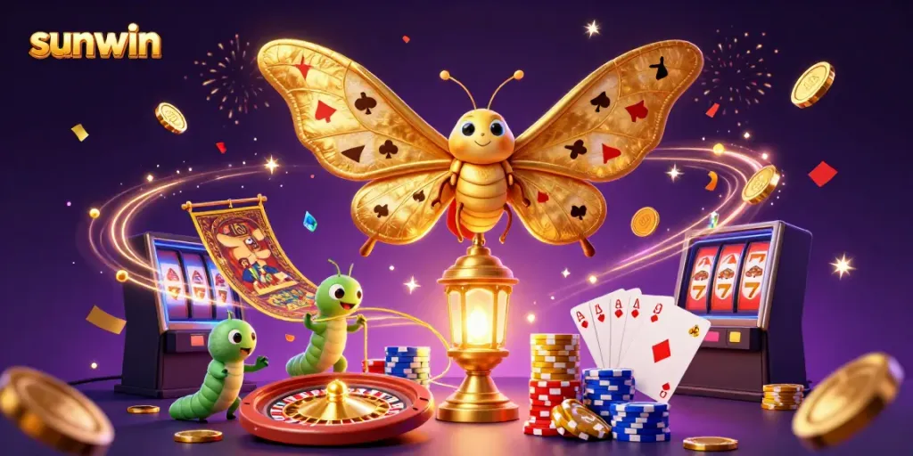 Experience thrilling gameplay at Sunwin with dynamic casino scenes and vibrant elements.
