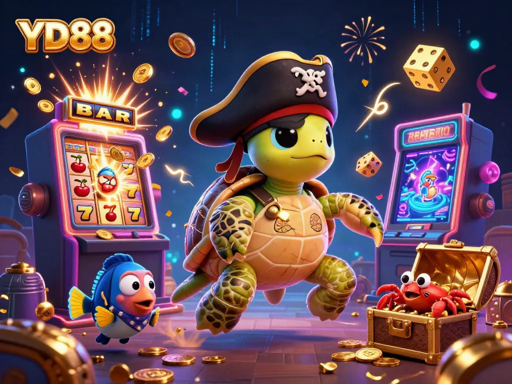 Experience thrilling gaming with YD88 featuring vibrant casino elements and colorful characters.
