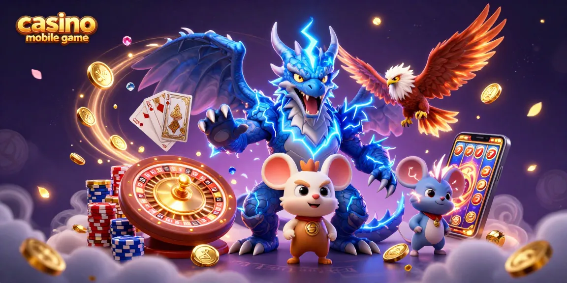 Experience the thrill of a casino mobile game with vibrant characters and dynamic casino elements.