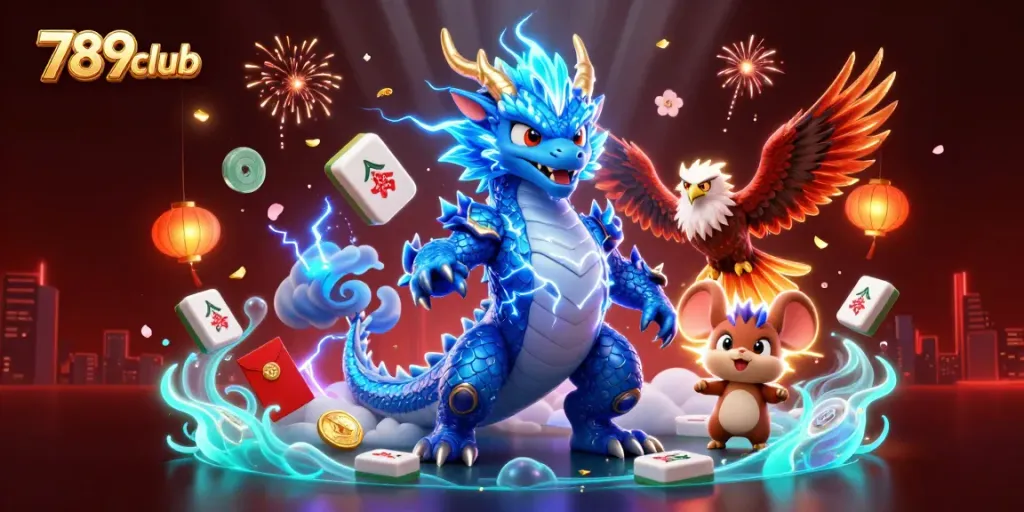 Experience the thrill of winning big at 789club with dynamic casino characters and festive elements.