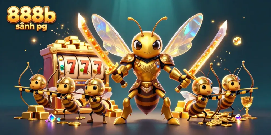 Engage with 888b sảnh pg casino experience featuring vibrant slot elements and dynamic characters.