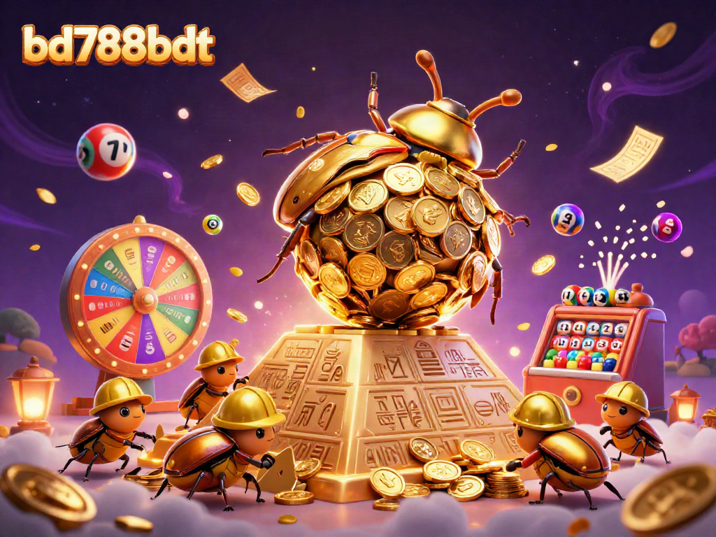 Engage with the vibrant bd788bdt lottery experience featuring colorful balls and golden tickets.