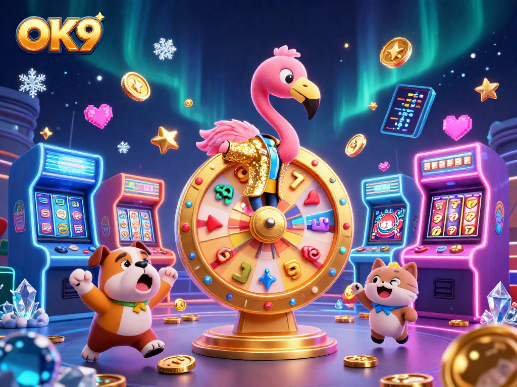 Experience thrilling wins at OK9 with vibrant 3D casino games and animated characters.