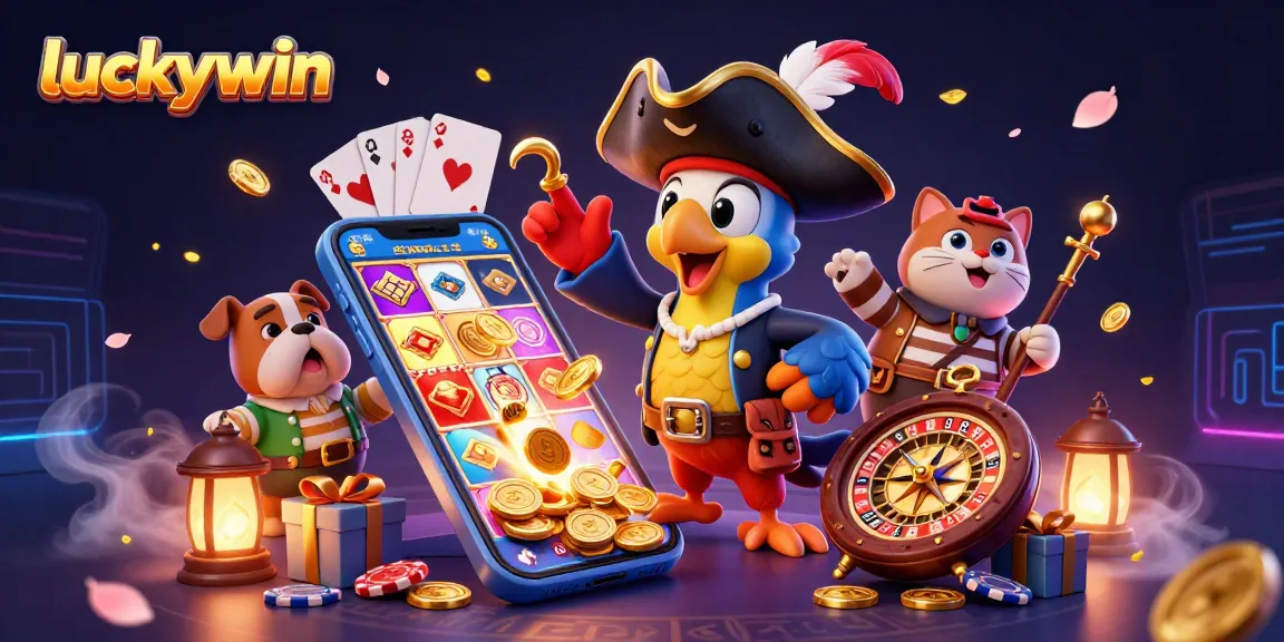 Experience the thrill of winning at luckywin through vibrant slot games, lively characters, and exciting casino elements.