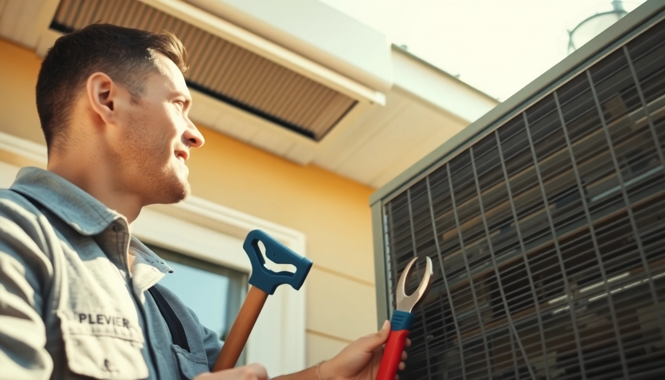 Experience professional AC Repair Tampa with a technician expertly inspecting an air conditioning unit.
