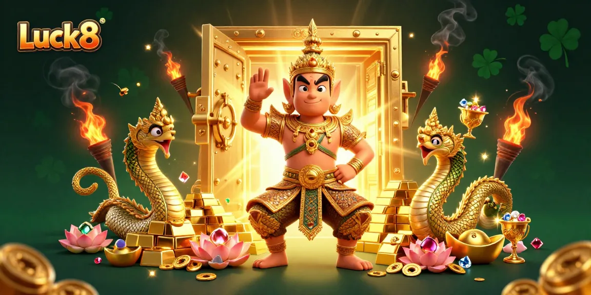Experience the excitement of Luck8 with vibrant casino elements and stunning guardian characters.