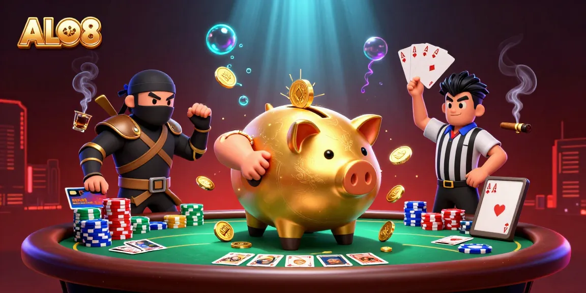 Experience thrilling gameplay at ALO8, featuring a dynamic sumo wrestler and exciting poker elements.