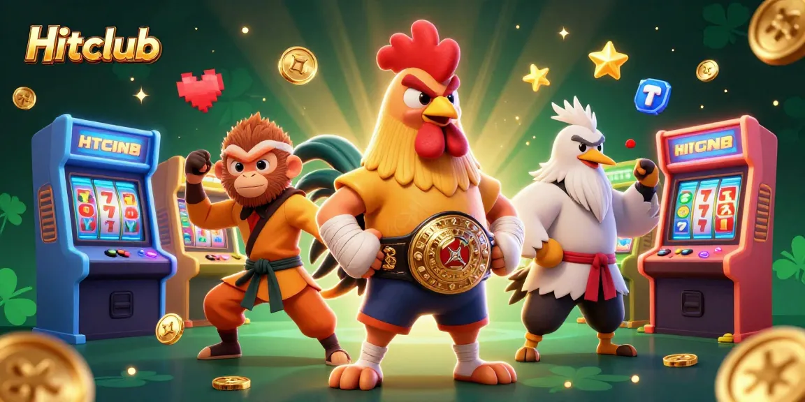 Experience high-stakes gaming at Hitclub with vibrant characters and casino-themed elements.