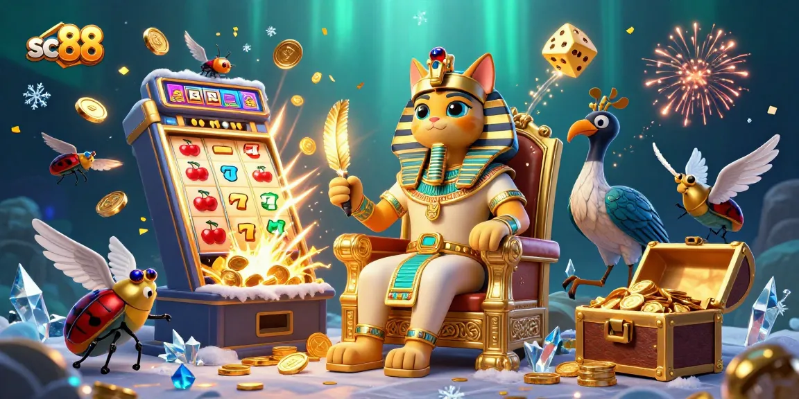 Experience thrilling gaming at SC88 with Egyptian pharaoh cat and jackpot treasures flowing!