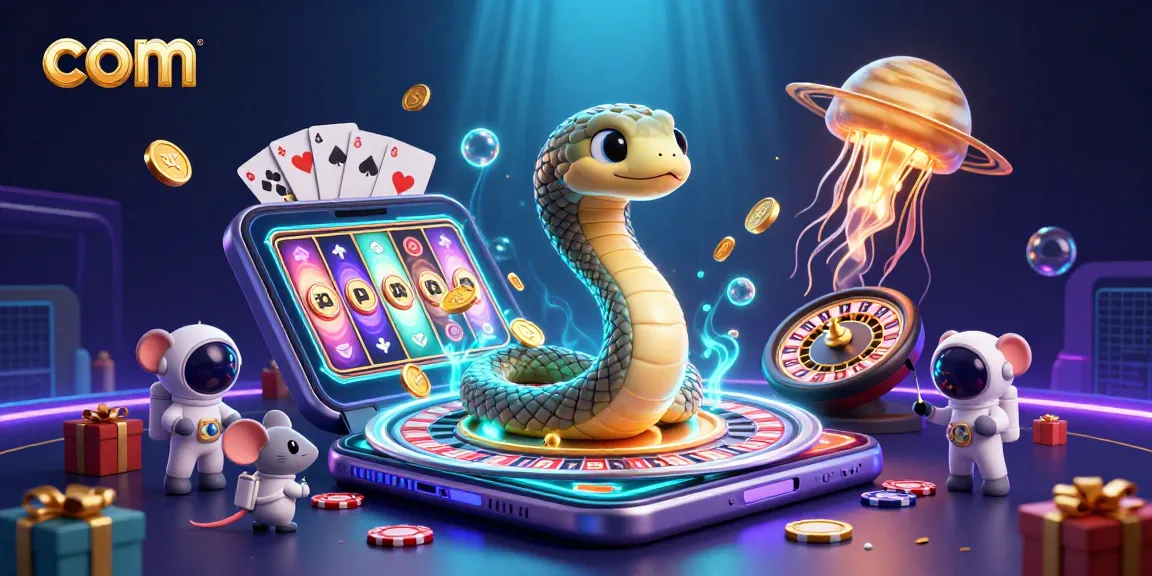 Experience thrilling casino action with com's vibrant 3D cosmic gambling scene featuring slots and roulette.