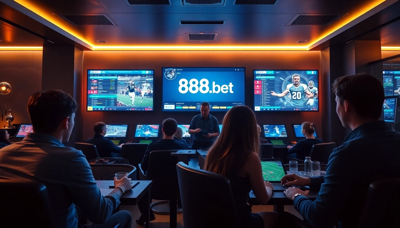 High-tech betting interface at 888b.bet in a modern lounge.